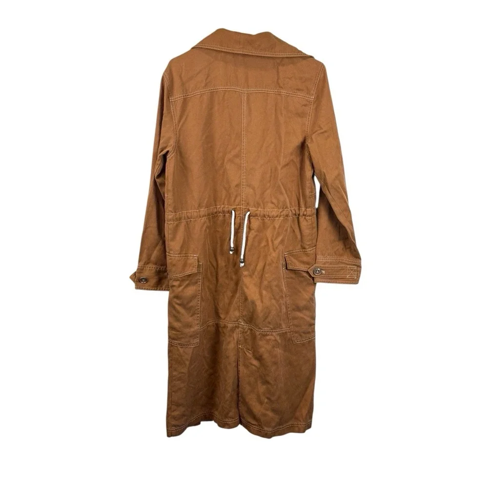 Anthropologie Uma Utility Duster Jacket Sz S‎  Camel Trench EUC - Picture 6 of 10